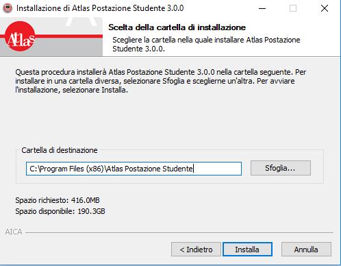 4 Scegliere la cartella dve verrà installat il prgramma e cliccare