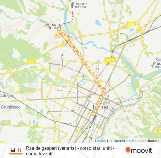 Direzione: Stati Uniti 41 fermate VISUALIZZA GLI ORARI DELLA LINEA De Gasperi Cap 25 Via Giacomo Leopardi, Venaria Reale San Giuseppe 24 Via San Francesco D'assisi, Venaria Reale IV Novembre 5 Via