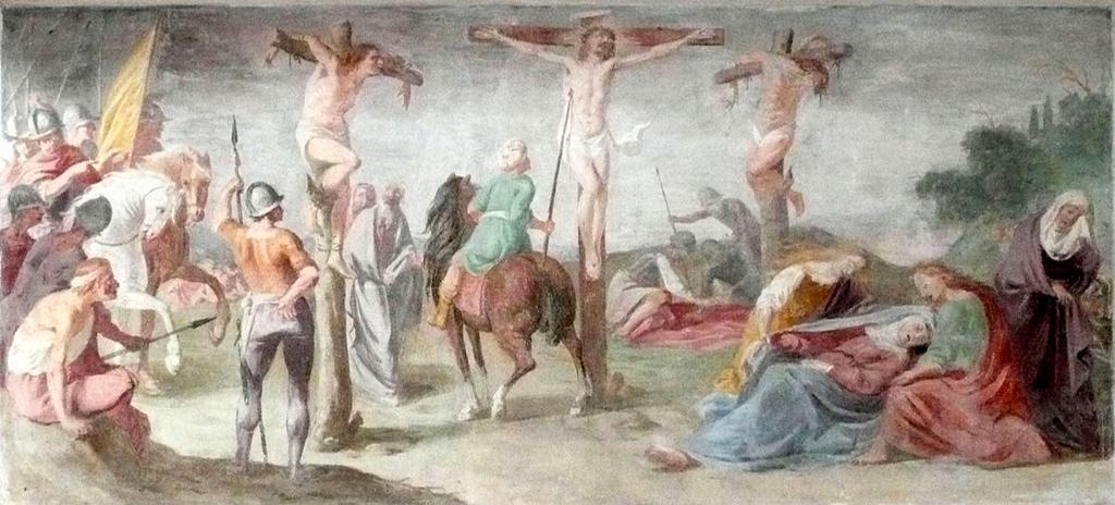 Nell'ampia pittura murale stesa per il martirio di San Paolo, in San Pietro di