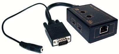 DISTRIBUTORI/AMPLIFICATORI VGA KD-CVARX Ricevitore su singolo cavo CAT5/6/7 per segnali VGA e component, audio stereo o mono su connettore jack da 3,5 mm, fino 304 m.