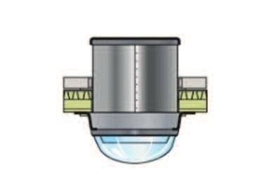 MODELLO: D-25 Diametro: 250 mm Illumina fino a: 15 m 2 Cupola con Scossalina per la Luce RIR e lente di condensazione Convas Condotto Vegalux con riflessione speculare del 99.