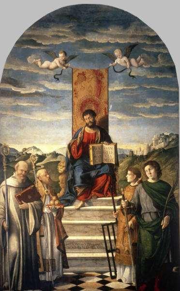 - 131 - Sv. Ivan Zlatousti, titular venecijanske crkve San Giovanni Crisostomo naslikan je na vratnicama orgulja.