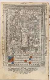 335 Bogorodica stoji ruku sklopljenih u molitvi okružena sa sedamnaest amblema koje čine slika i tekst na latinskom 336 (sl. 92).