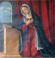 Cornazzano u poemi eksplicitno navodi da je Ona (Bogorodica) u trenutku navještenja imala prekrižene ruke.