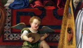 - 175 - sl. 121 Girolamo da Santa Croce, sag tipa Bellini s dvostrukim otvorenim poligonom, detalj slike Sacra Conversazione, 1537., crkva sv. Mavra, Izola sl.
