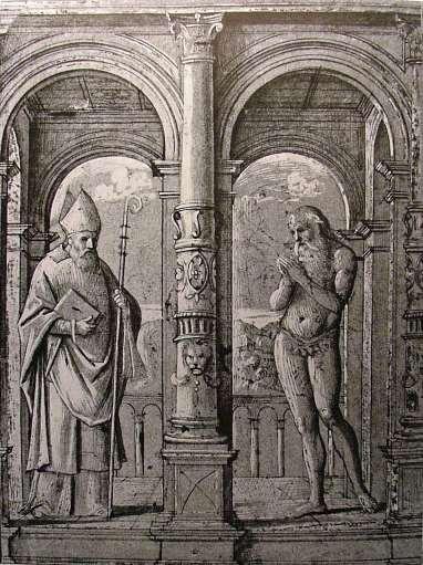 - 189 - Poglavito se izdvaja, za nas zanimljiva, karakteristična figura biskupa sa štapom i modelom grada u rukama koja kao da čini osnovnu poveznicu među djelima Girolama da Santa Croce.