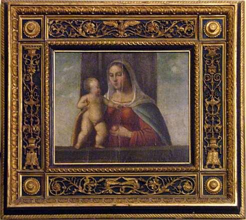 - 326 - Korčula, opatska zbirka Na 3 Neznani venecijanski slikar 1. stoljeće Bogorodica s Djetetom nosilac: drvo Na dasci pravokutnog oblika naslikana je Bogorodica s Djetetom.