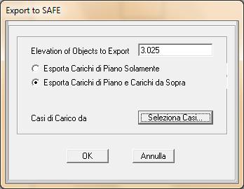 Il programma SAFE è completamente interfacciato con SAP2000 ed è pertanto possibile esportare in