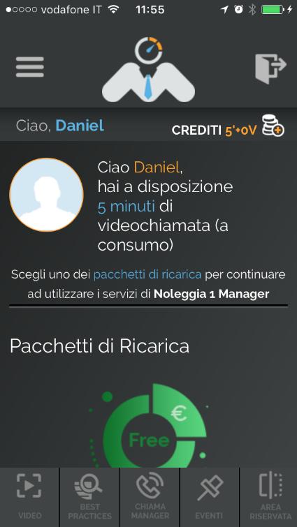 crediti si aprirà la pagina dedicata alle opzioni