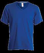 JERSEY 23 93%Cotone 7%Viscosa Nero Smoke Grigio Melange Arancione Rosso Blu Navy Blu Royal V-NECK T-shirt da uomo collo a V manica corta, colletto in costina misto spandex da 1,5 cm con cucitura