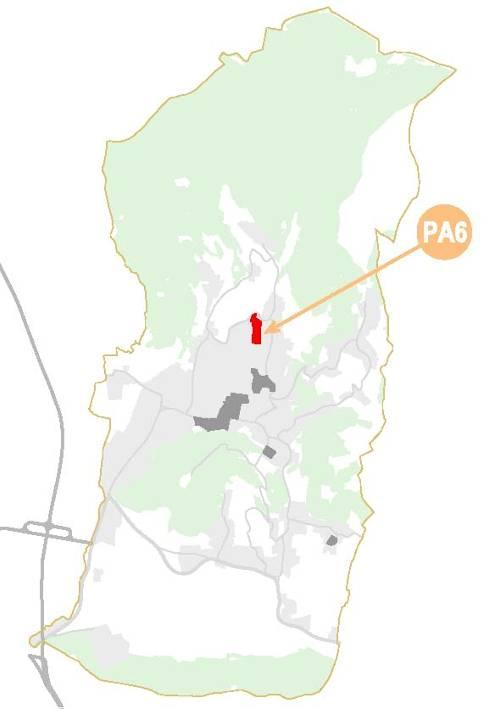 PA6 - Inquadramento territoriale Previsione Nuova previsione da PGT Inquadramento ortofotografico Il comparto di trasformazione PA6 è localizzato a nord del territorio comunale lungo l asse