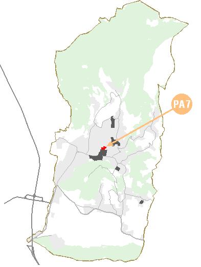 PA7 - Inquadramento territoriale Previsione Nuova previsione PGT Il comparto di trasformazione PA7 è localizzato in zona centrale del territorio comunale lungo l