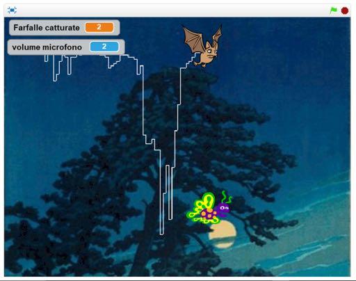 Esercitazione Cattura l insetto con la voce Obiettivo del gioco L obiettivo del gioco è quello catturare una farfalla controllando il volo del pipistrello tramite il microfono del computer: più l