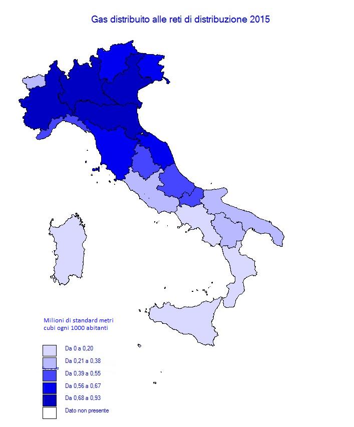 Gas naturale distribuito in Italia 90.000 Gas distribuito per settore 80.000 70.000 60.000 M (m 3 ) 50.000 40.000 30.