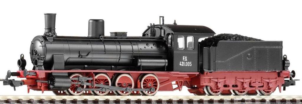 locomotiva a vapore F.S. gr. 421 (G7.1) (BORDINO DELLE RUOTE VERNICIATO DI BIANCO) Art. PK57560 interfaccia digitale NEM 652, prezzo consigliato al pubblico.