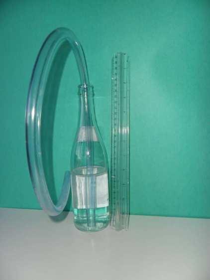 Pressione positiva con bottiglia Tubo (circa 80 cm di lunghezza e 1 cm diametro interno) che pesca in una bottiglia contenente acqua (10-20) cmh2o L altezza della colonna d acqua