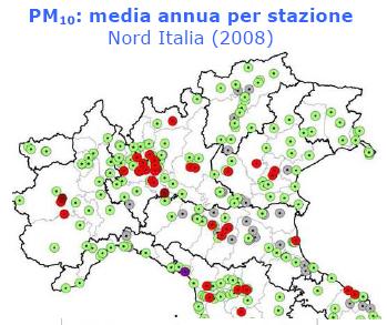 popolazione a aree PM10 suburbane: da 25 a 35