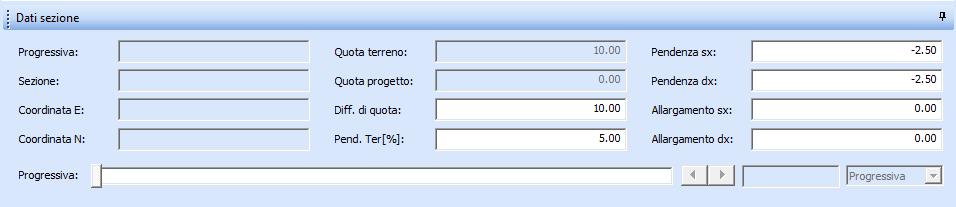 Dati sezione Nella vista Dati sezioni possono essere modificati i seguenti valori: - progressiva: in questa modalità è disabilitato; - sezione: in questa modalità è disabitato.