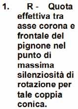 La posizione di massima silenziosità viene ottenuta spostando assialmente il pignone per cui il