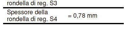 REGISTRAZIONE PIGNONE 9) Determinare lo spessore della rondella di registrazione S4 = Stot S3 : Se la misurazione viene effettuata nel