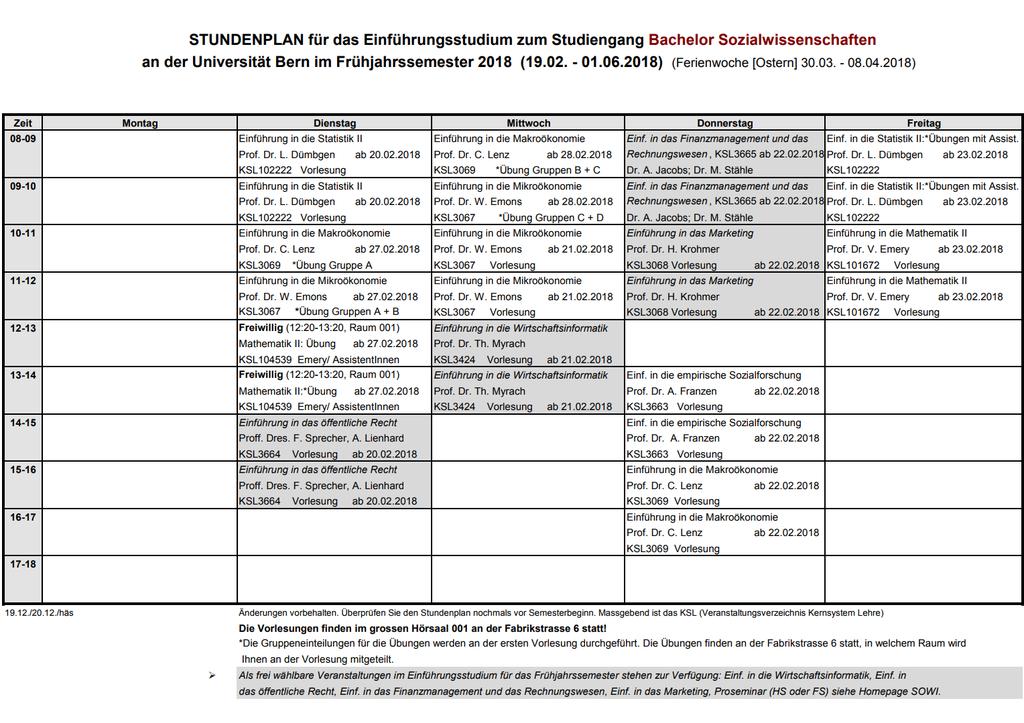 3. Studi propedeutici Orario