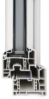 La guarnizione cingivetro interna (3), realizzata in PVC di colore grigio e nero, consente una pressione ottimale tra il vetrocamera e il profilo.