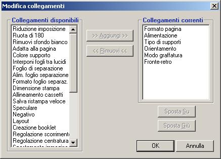 1-15 Collegamenti PER PERSONALIZZARE L AREA DEI COLLEGAMENTI ALLE OPZIONI DI STAMPA 1. Fare clic su Collegamenti nella relativa area. Viene visualizzata la finestra di dialogo Modifica collegamenti.