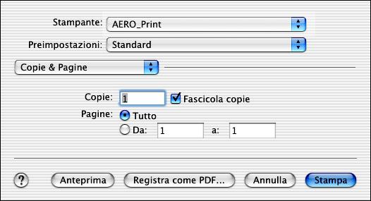 2-10 Stampa da computer Mac OS 5. Selezionare Stampa dal menu File (o Archivio) dell applicazione. 6.