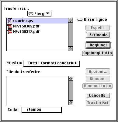 Selezionare il tipo di file da visualizzare dal menu Tipo file (Windows) o dal menu Mostra (Mac OS).