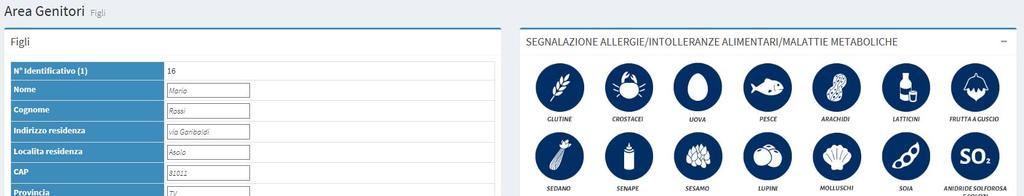 Qui sarà possibile aggiungere un figlio o modificarne i dettagli.