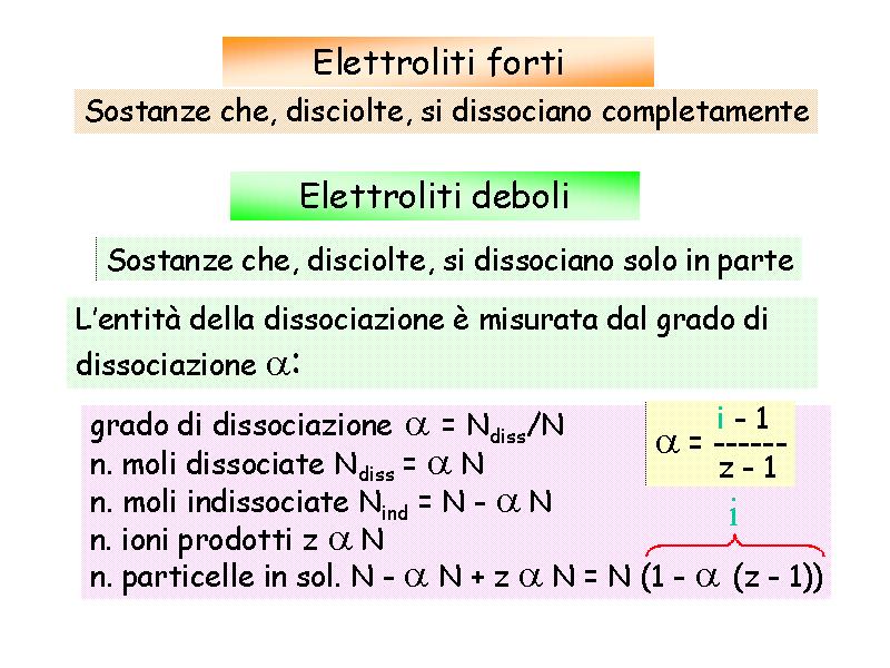 Concentrazione Molarità : numero di moli di soluto per litro di soluzione. Molalità : numero di moli di soluto per chilogrammo di solvente.