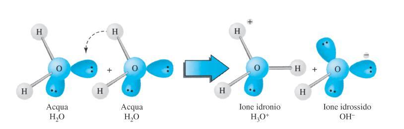 L autoionizzazione dell acqua H O H O OH K w [HO ][OH ] [HO