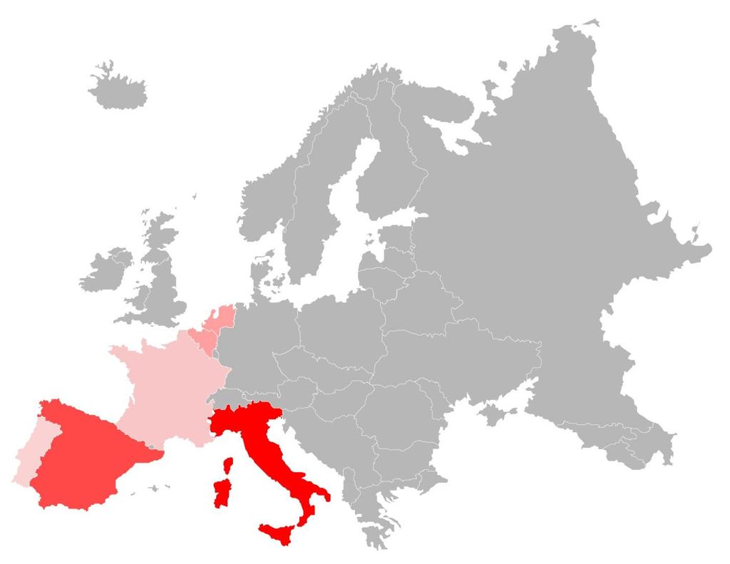 IL CONTESTO PRODUTTIVO EUROPEO L Italia mantiene saldamente il primato produttivo in UE (27); Spagna e Francia tendono a ridurre il proprio peso, mentre si rafforzano Olanda e Belgio.