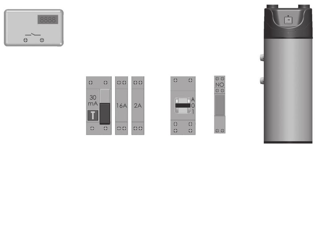 Installazione Funzione on/off per attivazione resistenza da contatto esterno Nei casi in cui si dispone di tariffa elettrica bioraria e di un contatore idoneo, si può decidere di alimentare la