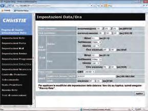 3. Controllo web 3.1 Controllo web proiettore (continua) 3.1.8 Impostazioni Data/Ora Visualizza e configura le impostazioni relative a data e ora.