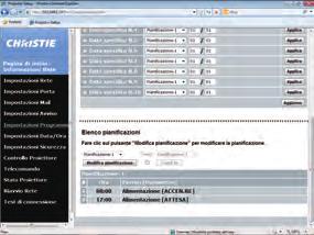 8. Altre funzioni Di seguito è descritta la procedura per impostare il programma in Controllo web proiettore. Per usare la funzione di programmazione, è necessario impostare la pianificazione.