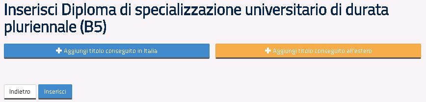 Per ogni tipologia, il sistema propone e richiede la digitazione delle informazioni previste. A conclusione della digitazione dei dettagli l utente deve cliccare sul tasto Inserisci.