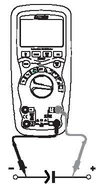 MISURA DI CAPACITA CAUTION: Precauzione, onde prevenire il rischio di shock elettrico, prima di effettuare misure di capacità, togliere alimentazione al circuito sotto prova e scaricare