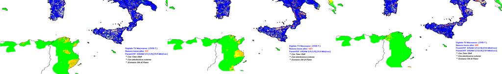 VHF utilizzano qualche frequenza non ancora coordinata ma attualmente non attivata dai paesi vicini (Francia, Slovenia, Croazia, Albania); Le coperture