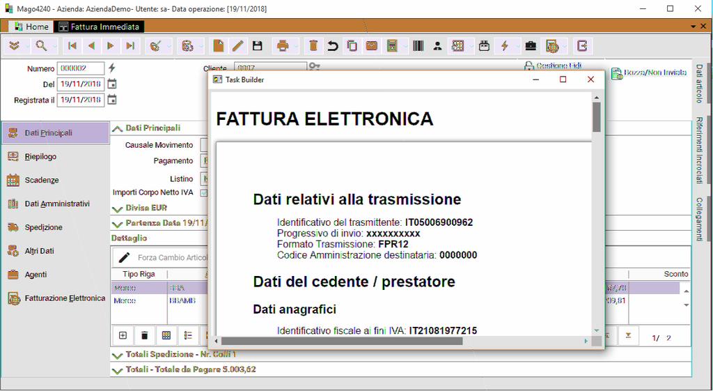 Grazie a tale servizio si possono gestire le seguenti operazioni: Fatturazione Elettronica Attiva, che consente l invio delle fatture elettroniche verso la Pubblica Amministrazione e verso i privati