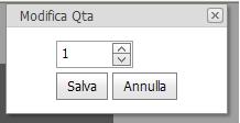 - consente di aumentare le quantità.