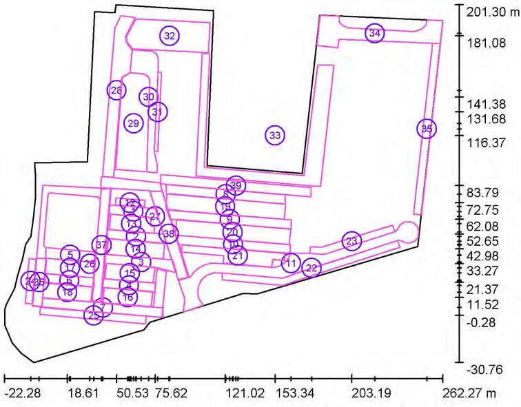 SOLUZIONE 2 / Superfici di calcolo (panoramica risultati) Scala 1 : 2641 Elenco superfici di calcolo No.