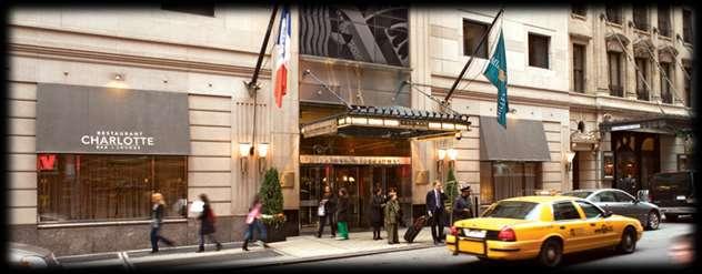 MILLENNIUM BROADWAY 4* 145 West 44 th St. - NY 10036 +1 212-768-4400 A pochi passi da Times Square e da Broadway. Connessione WiFi gratuita. Palestra h24.