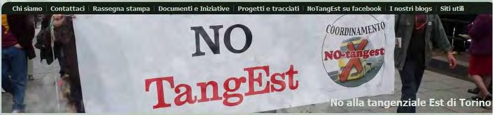 Comitato e Coordinamento No Tangenziale Est di Torino Sito web: media di 250 contatti mese Mailing