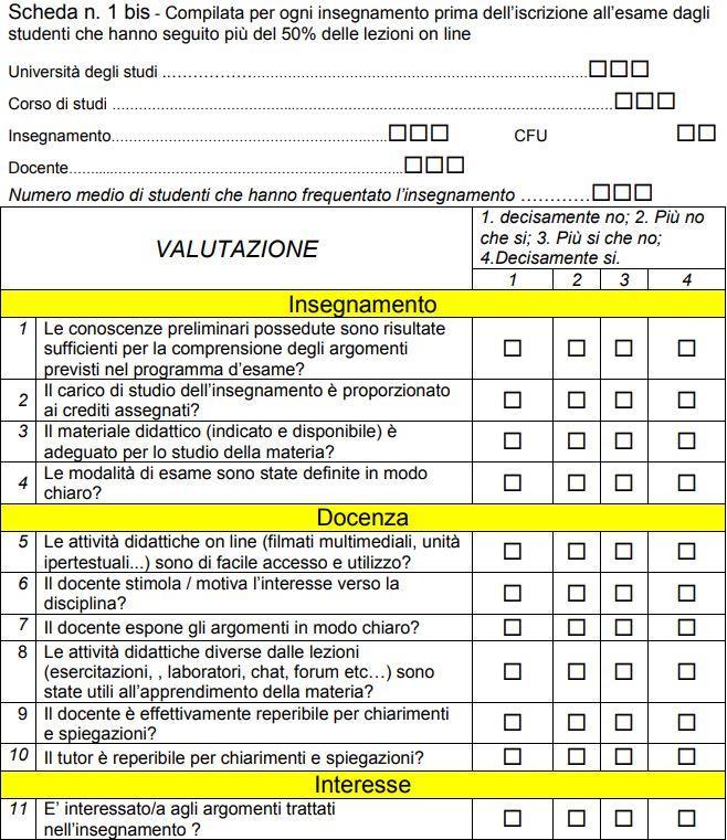 Allegato A - Questionari di rilevazione annuale delle opinioni degli