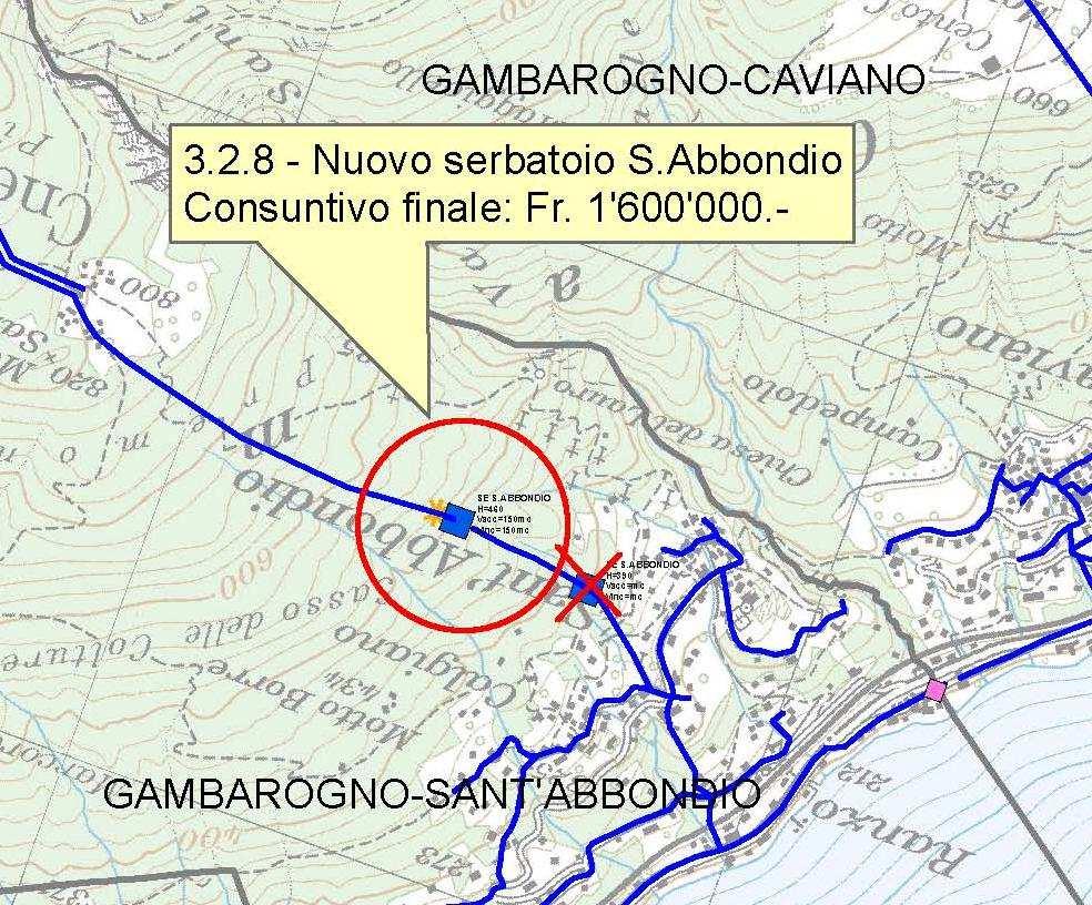 3.2.8 Nuovo serbatoio a San Abbondio Opera in fase di conclusione Risoluzione per l inizio anticipato dei lavori no. 994 del 07.03.