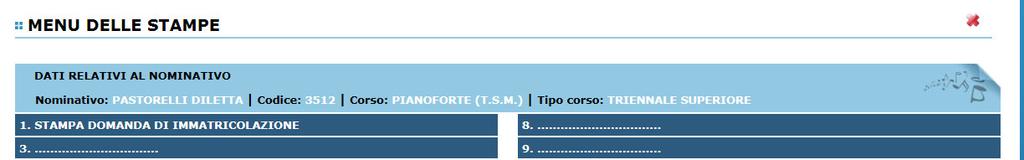 Ad avvenuta immatricolazione il Conservatorio vi invierà una mail con il nuovo codice di accesso.