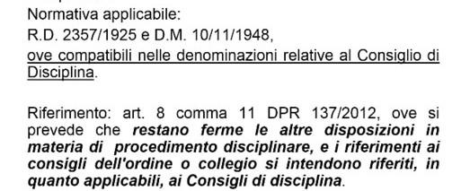 I Consigli territoriali di Disciplina: 1. sono istituiti presso i Consigli dell Ordine ai sensi dell art. 8, comma 3, del DPR 7 agosto 2012 n.