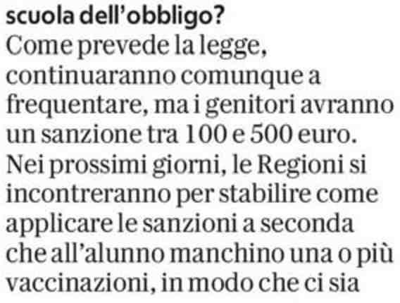 La Lombardia ha fatto sapere che comunque i bambini non resteranno fuori da nidi e materne fino al termine delle verifiche delle Asl, che contatteranno, come previsto dalla legge, le famiglie