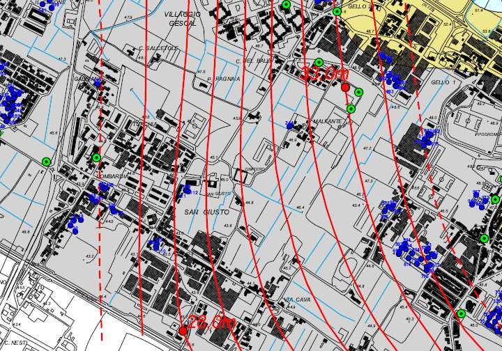 Fig. 3 Carta piezometrica